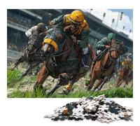 Corse di cavalli Puzzle in Legnos 1000 Pezzi Adulto Gioco Education Decorazione Interna Unica Per Gioco Familiare Regalo Per Amore E Amico Stress Relief 1000pcs (75x50cm)