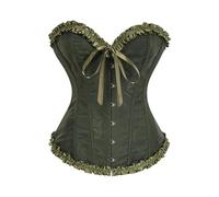 Corset da donna, Corsetto e bustiers, Corset da donna, viola, Rapunzel, corsetto con lacci, per Halloween, feste, costume Cenerentola, principessa, corsetto per carnevale, verde militare, XXL