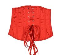 Corset Top da donna Corsetto Waist Trainer - Corpetto corto con 4 ganci e allacciatura posteriore per modellare biancheria intima da sposa, Colore: rosso, 3XL