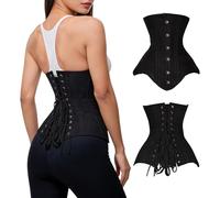 Corsetti Da Allenamento Per La Vita A Torso Lungo Da Donna Double Steel Boned Heavy Duty Underbust Body Shaper (S)
