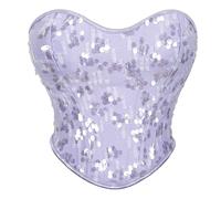 Corsetto Cincher con Lacci Sottoseno da Donna Bustino Modellante, Decorazione di Paillettes Giovanile E Carina Corsetto Stile Palazzo Senza Maniche Jacquard, Cintura Elastica in Vita con Co