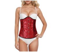 Corsetto da donna in spandex per il controllo della pancia: senza cuciture tinta unita Body Shaper Shapewear dimagrante sotto l'indumento, Rosso mattone-2, XS