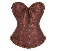 Corsetto da donna, per addominale, supporto toracico, classico, cocktail, discoteca, spicy girl, modellante, body building, biancheria intima, marrone, L