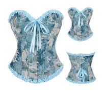 Corsetto da donna, senza spalline vintage, da donna, stile gotico, corsetto in pizzo, taglia grande, lingerie pancia, piatto, carnevale, costume, a, L