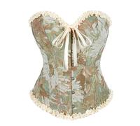 Corsetto da donna, senza spalline vintage, da donna, stile gotico, corsetto in pizzo, taglia grande, lingerie pancia, piatto, carnevale, costume, b, L