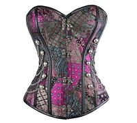 Corsetto da Donna Steampunk - Lingerie Sexy Viola, Bustier Dimagrante, Corpetto Disossato Gotico Con Acciaio, Stile A, M