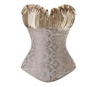 Corsetto da donna, vintage, palazzo, corsetto snellente, senza spalline, sexy, elegante, con lacci, biancheria intima modellante per clubwear, 05-kaki, XXL