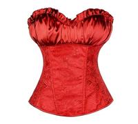 Corsetto da donna, vintage, palazzo, corsetto snellente, senza spalline, sexy, elegante, con lacci, biancheria intima modellante per clubwear, 05-rosso, XXL