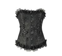 Corsetto Donna Dimagrante-Corsetto da Donna con Cintura Snellente e Stecche in Acciaio per Supporto alla Schiena (Black, XXXXL)