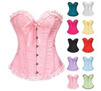 Corsetto Donna Elegante Medievale Curvy Elegante Corset Nero Stringivita Corsetti intimo Pirata Curvy Bustier Top A cuore Gotico Slim Bustino corsetto Pancia piatta Sexy Vampiro Halloween Principesse