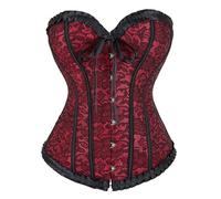 Corsetto Medieval da donna, senza spalline, senza spalline, senza spalline, in pizzo ricamato vintage, palazzo, senza spalline, stile gotico, jacquard, per Halloween, taglie forti
