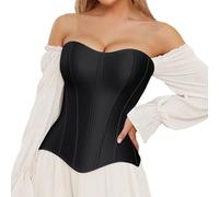 Corsetto modellante 2025 da donna, corsetto overbust con cerniera regolabile e lisca di pesce, lingerie per abbigliamento da club e appuntamenti, Nero , XXL