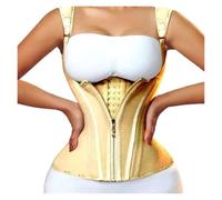 Corsetto modellante for la vita con gilet a doppia compressione e gancio con cerniera, cintura dimagrante for la pancia piatta(Apricot Vest,XXXL)