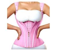 Corsetto modellante for la vita con gilet a doppia compressione e gancio con cerniera, cintura dimagrante for la pancia piatta(Rose Pink corset,XXS)