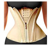 Corsetto modellante for la vita con gilet a doppia compressione e gancio con cerniera, cintura dimagrante for la pancia piatta(Apricot corset,XXS)