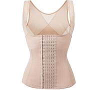 Corsetto Modellante Traspirante per Donna, Controllo della Pancia, Perdita di Peso, Sudorazione, Corsetto compressivo, Gilet Aderente, ccia Il Petto (Beige Medio)