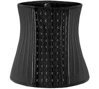 Corsetto Modellante Waist Trainer da Donna, Corsetto Pancia Piatta, con estensore con Supporti in Acciaio - Nero - XXX-Small