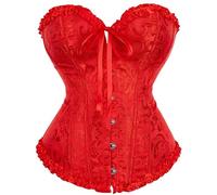 Corsetto Nero Donna Elegante Curvy Bustino Shapewear Lingerie Corpetto Medievale In Pizzo Floreale Push Up Vita Stringivita Modellante Dimagrante Disossato Bustier Pirata per Halloween Carnevale Feste