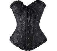 Corsetto Nero Halloween Donna Elegante Bustino Shapewear Lingerie, Corsetti Top
