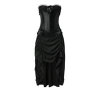 Corsetto Pelle Donna e Tutu Vestito Corpetto Steampunk Bustino Corsetto Gotico e Gonna Tutu Corpetto Donna Satin Gonna lunga irregolare abito con gonna da pirata medievale abito