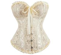 Corsetto per Donna Corpetto Top in Pizzo Sexy Burlesque Overbust Corsetti Bustino Vintage Gotico Stringivita Modellante Dimagrante Corsetto Bustino per Halloween Carnevale Cosplay Feste