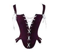 Corsetto Pirata Donna-Corsetto a Spina di Pesce con Lacci alla Moda da Donna, con Vita Snellente e Top Sexy (Purple, S)