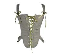 Corsetto Pirata Donna, Corsetto a Spina di Pesce con Lacci alla Moda da Donna, con Vita Snellente e Top Sexy (Green, M)
