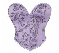 Corsetto Rosa Corsetto Riduttore Cintura Addome Faglia, Corsetto Nero Donna Cincher Shapewear Lingerie - Halloween Carnevale Cosplay Fiesta, Viola, XXL