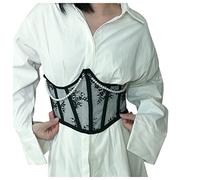 Corsetto Stringivita-Tummy Shapewear Pizzo Dimagrante Controllo Underbust Corsetto Donna Shaper Up Pearl Lace Back Shapeware (Black, One Size)