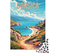Corsica Coastal View 1000 Componenti Carta Spessa Puzzle Familiare Facile Da Pulire Sera Di Giochi in Famiglia Ore Di Intrattenimento Garantite 70x50cm/1000pcs