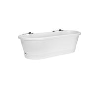 elho Corsica Easy Balcone 60 - Portavaso per balcone ed esterno, Ø 57,5 x H 19,0 cm, bianco/bianco
