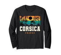 Corsica Francia Spiaggia Tramonto Design Maglia a Manica