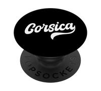 Corsica Francia Vintage Script Travel Design PopSockets PopGrip Adesivo