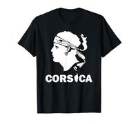 Corsica Mappa con Testa Pirata Corse Francia Corsica Maglietta
