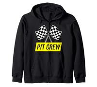 Corsivo Pit Crew Giallo per Costume da Gara Scuro Felpa con Cappuccio