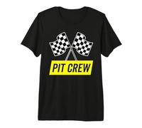 Corsivo Pit Crew Giallo per Costume da Gara Scuro Maglietta Premium