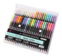 Corslet Set di 48 penne colorate al neon gel, include penne fluorescenti, metallizzate, glitterate e pastello, penne neutre personalizzate per fai da te, schizzi, disegni e artigianato
