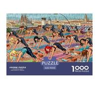 Corso di yoga sul tetto di Barcellona Puzzle in Legno Impermeabile DIY Puzzles Da 1000 Pezzi Regali Per Adulti Colorati Per Decorazioni Domestiche