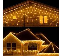 CORST LED Tenda Luminosa 3M Luci cascata Strisce LED di Luce Stringa Catene Luminos di luci a batteria per porta, patio, St patricks day, giardino, feste(Bianco caldo)