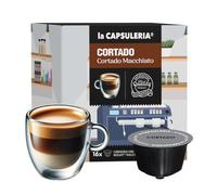CORTADO MACCHIATO (96 Capsule) compatibili con Nescafé Dolce Gusto, 6 box da 16 Capsule, espresso con latte corposo e deciso, gusto intenso e cremoso, senza glutine (La Capsuleria)