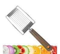 Cortador Ondulado - 8.5cm Herramienta de Corte con Hoja de Acero Inoxidable | Mango de Madera Cortador de Tomate Jamón Patata | Cocina Doméstica | Corte Preciso para Frutas y Verduras