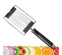 Cortador Ondulado - 8.5cm Herramienta de Corte con Hoja de Acero Inoxidable | Mango de Madera Cortador de Tomate Jamón Patata | Cocina Doméstica | Corte Preciso para Frutas y Verduras