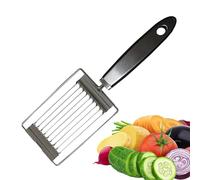 Cortador Ondulado - 8.5cm Herramienta de Corte con Hoja de Acero Inoxidable | Mango de Madera Cortador de Tomate Jamón Patata | Cocina Doméstica | Corte Preciso para Frutas y Verduras