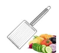 Cortador Ondulado - 8.5cm Herramienta de Corte con Hoja de Acero Inoxidable | Mango de Madera Cortador de Tomate Jamón Patata | Cocina Doméstica | Corte Preciso para Frutas y Verduras