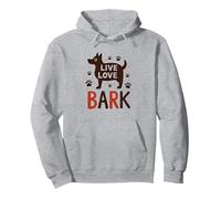 Corteccia d'Amore dal Vivo: Adorabile Amante dei Cani Felpa con Cappuccio, Unisex per Adulti, Grigio Melange, XL