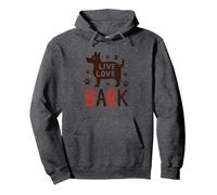 Corteccia d'Amore dal Vivo: Adorabile Amante dei Cani Felpa con Cappuccio, Unisex per Adulti, Grigio Scuro, XL