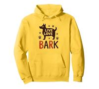 Corteccia d'Amore dal Vivo: Adorabile Amante dei Cani Felpa con Cappuccio, Unisex per Adulti, Limone, M