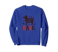Corteccia d'Amore dal Vivo: Adorabile Amante dei Cani Felpa, Unisex per Adulti, Blu Reale, S