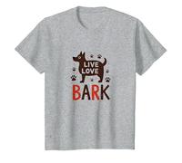 Corteccia d'Amore dal Vivo: Adorabile Amante dei Cani Maglietta, Bambini, Grigio Melange, 10 Anni