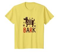 Corteccia d'Amore dal Vivo: Adorabile Amante dei Cani Maglietta, Bambini, Limone, 10 Anni
